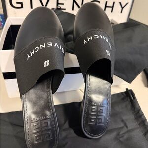 Givenchy Mules Black Leather Shoes 39.5